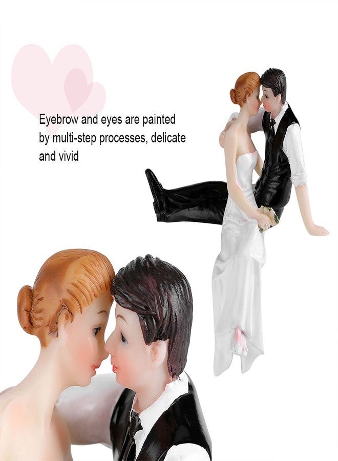 BORDSTRACT Funny Wedding Cake Toppers, Romantic Bride and Groom Shape Resin Figurine, for Wedding Proposal Banquet Party Decor - Image 2