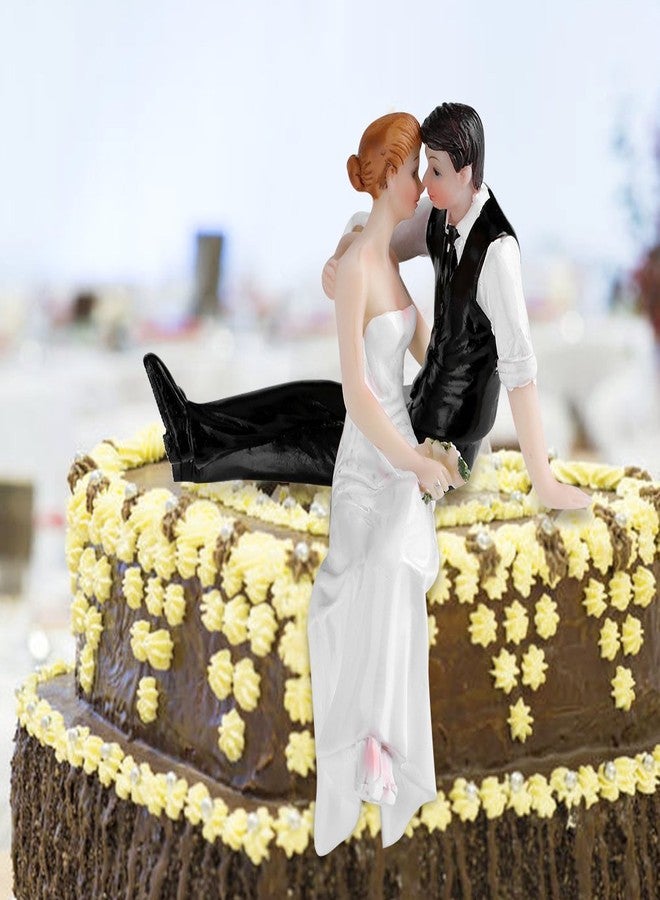 BORDSTRACT Funny Wedding Cake Toppers, Romantic Bride and Groom Shape Resin Figurine, for Wedding Proposal Banquet Party Decor - Image 3