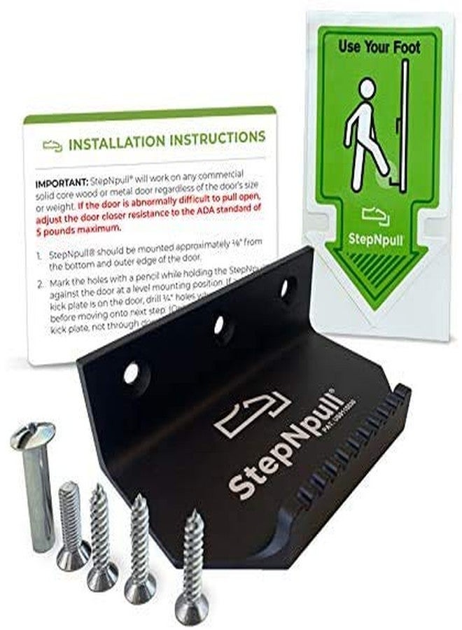 StepNpull Hands Free Door Opener - 2pk No Touch Door Foot Pull & Commercial Touchless Door Opener Tools for Bathroom (Black - 2 Count) - Image 3