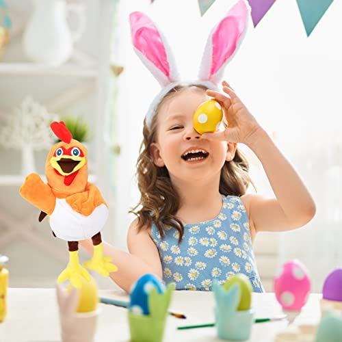 Easfan Chicken Hand Puppet Plush Animal Toy with Movable Mouth for Role Play Storytelling Preschool Teaching Birthday Gifts for Kids Boys Girls 11 - Image 5