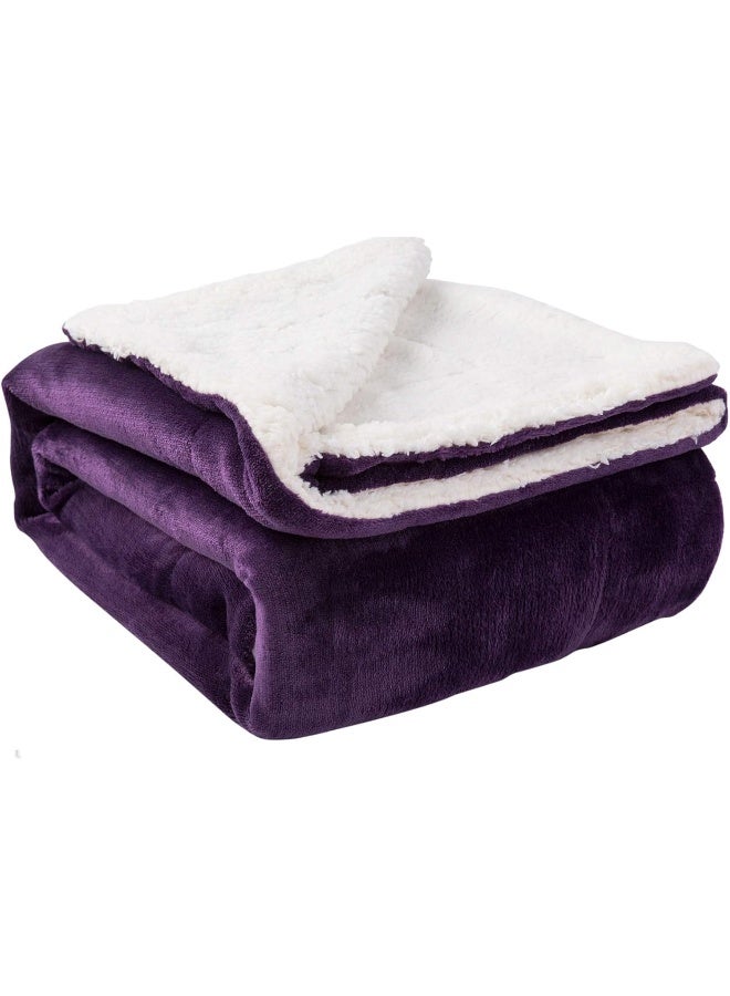 NANPIPER Nanpiper Sherpa Blanket Twin Thick Warm Blanket for Winter Bed Super Soft Fuzzy Flannel Fleece/Wool Like Reversible Velvet Plush Blanket  - Image 1