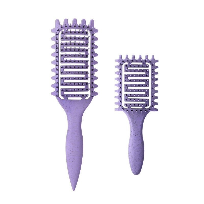 Yingbtr Curl Defining Brush,2024 Curly Hair Brush,Vented Hair Brush for Detangling, Shaping and Defining Curls For Women and Men Less Pulling (2Pcs Purple) - Image 1