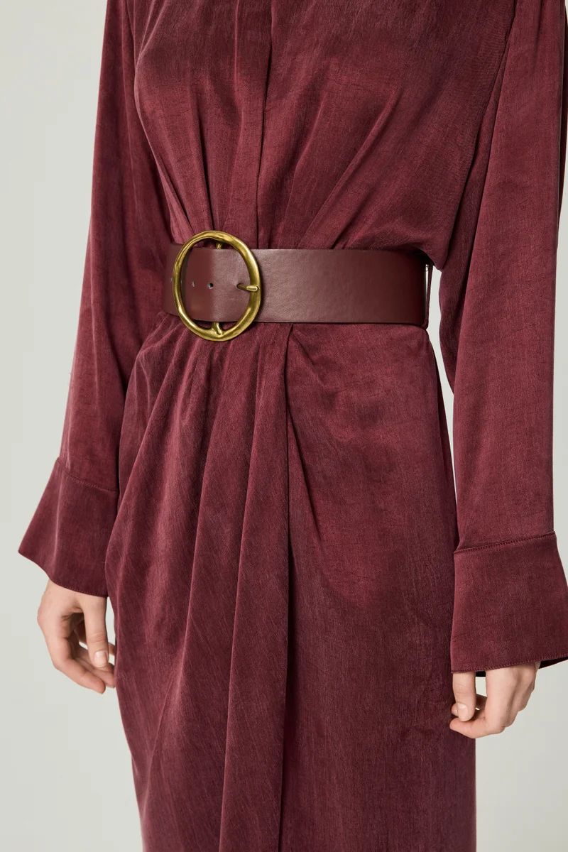 Nocturne Draped Belted Maxi Dress