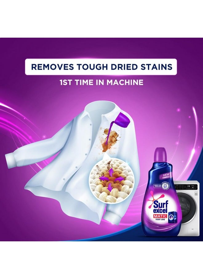 Surf excel - Matic Front Load Liquid Detergent 4L Refill Pouch, Designed For Tough Stain Removal On Laundry In Washing Machines - Mega Saver Pack - Image 1