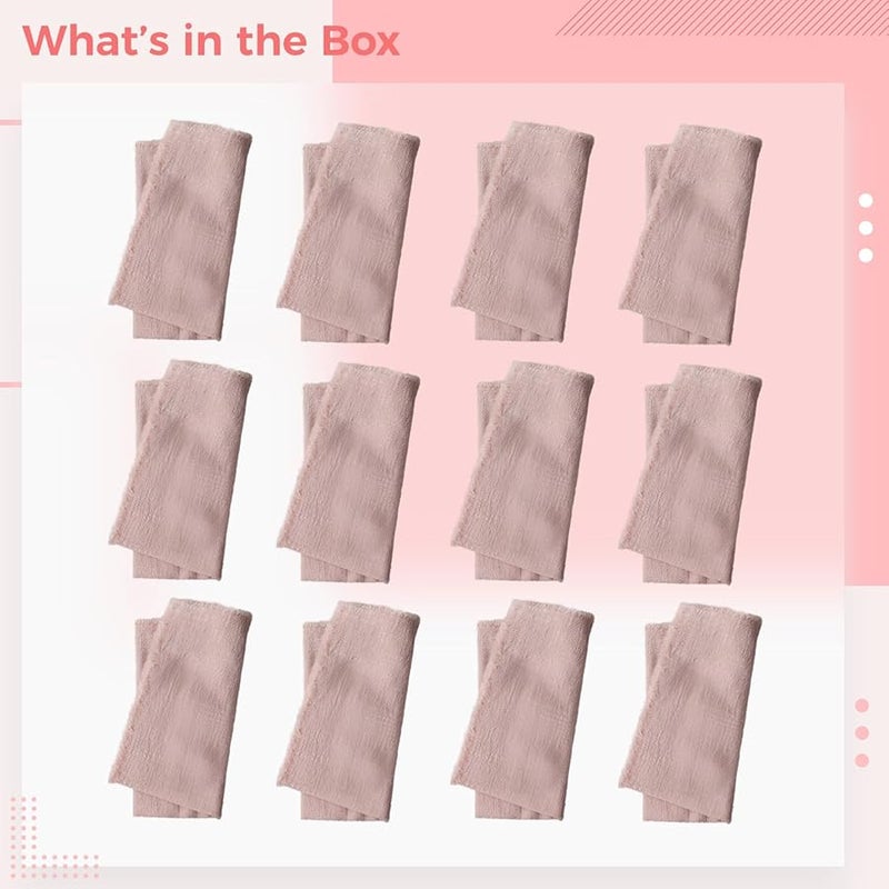 Cotton Denim Napkins Set of 12 Fringed Edges 16 5x16 5 Inches Boho Dining - Image 3