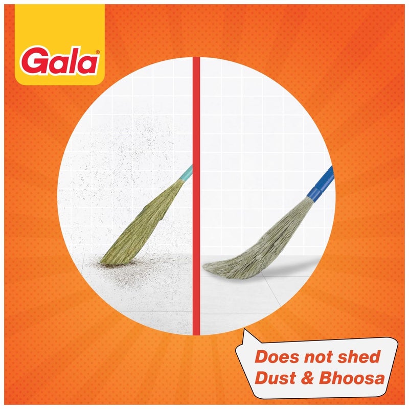 Gala No Dust Broom For Floor Cleaning, broom stick for home floor cleaning, Jhadu for home cleaning, Made of washable Fibers (Pack of 1) - Image 2