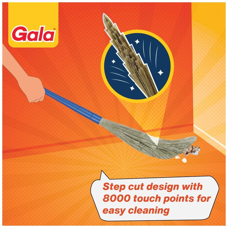 Gala No Dust Broom For Floor Cleaning, broom stick for home floor cleaning, Jhadu for home cleaning, Made of washable Fibers (Pack of 1) - Image 4