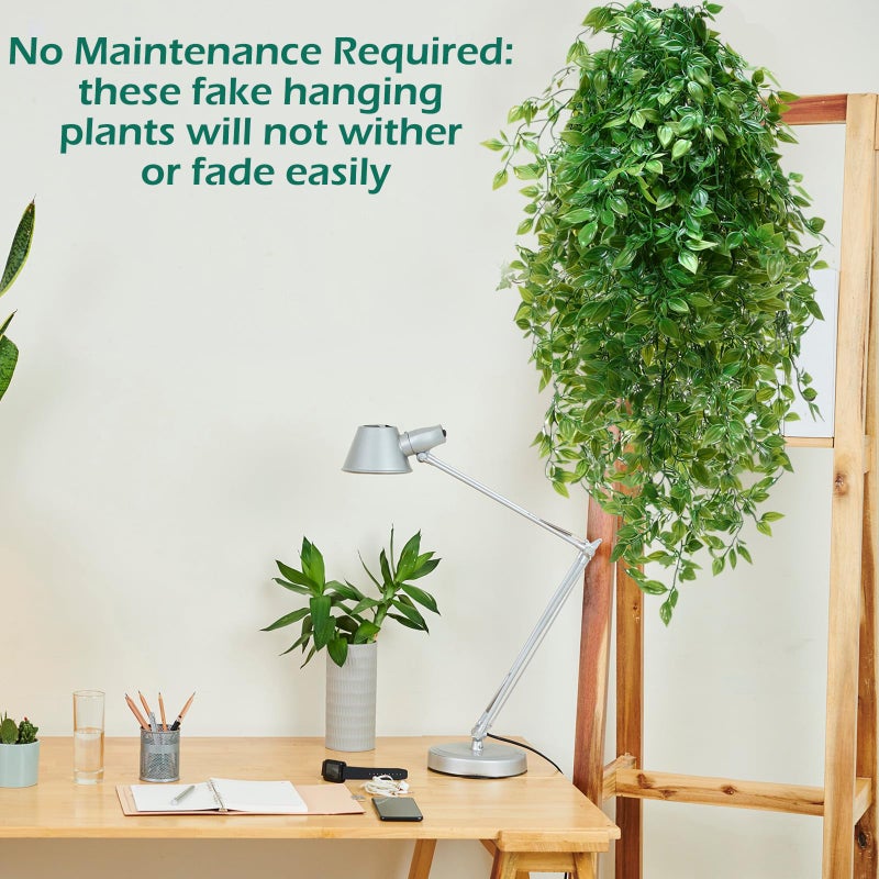 Hoteam 12 Pcs Artificial Hanging Plants Fake Ivy Vines With Fake Leaves For Living Room Decor Indoor Outdoor Decorations For Patio Artificial Plants Greenery For House Wall  No Basket (Simple) - Image 4