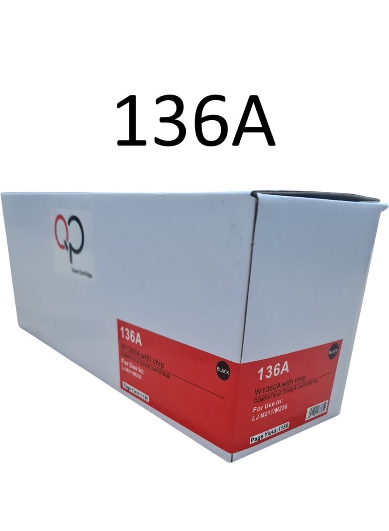 كيو بيه خرطوشة حبر متوافقة مع شريحة 136A W1360A لطابعات HP LaserJet M209dwe M209dw MFP M234dwe M234dw M234sdw M234sdwe - Image 1