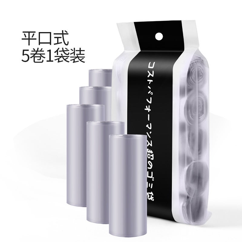 Colorful Large Thickeneded Flat Mouth Garbage Bag Japanese Technology Black 45*50Pe Five Rolls 100 Pieces - Image 1