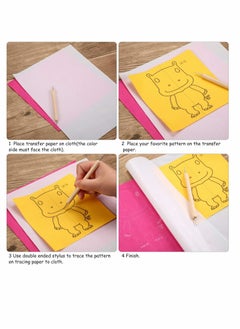 Excefore Tracing Paper, White Carbon Transfer, Graphite Copy, With Embossing Stylus Dotting, Tools for Cloth Fabric Wood  - Image 2