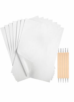 Excefore Tracing Paper, White Carbon Transfer, Graphite Copy, With Embossing Stylus Dotting, Tools for Cloth Fabric Wood  - Image 1
