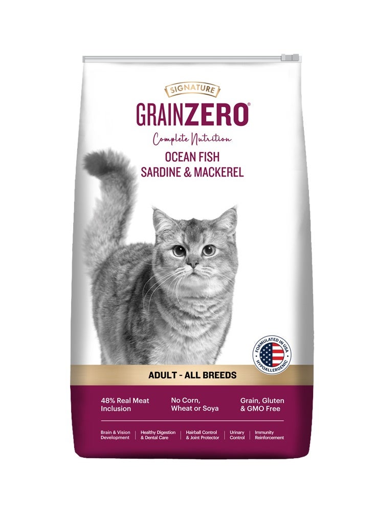 Grain Zero Premium Dry Cat Food  Ocean Fish  Sardine & Mackerel 1.2Kg  - Image 1