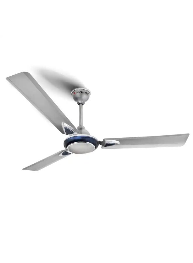 Longway Starlite-1 P1 Ceiling Fan, 1200mm/48 inch, Anti-Dust Decorative Star Rated - Grey - Image 1