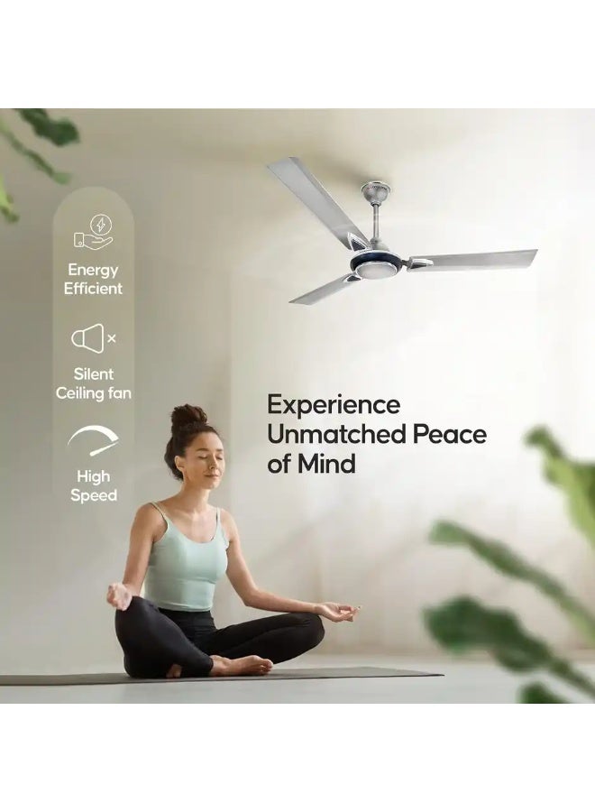 Longway Starlite-1 P1 Ceiling Fan, 1200mm/48 inch, Anti-Dust Decorative Star Rated - Grey - Image 4