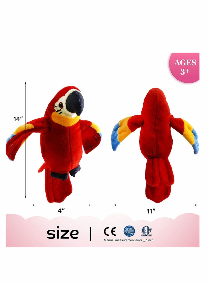 KASTWAVE Plush Toy, Speaking Parrot Record Repeats Electronic Bird Talking Pet Stuffed Animal Waving Wings Plush Toy Interactive Animated Kids Gift, 23cm  - Image 4