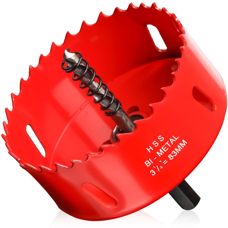 ITOOLFIRM Hole Saw 3 1/4â€ (83mm) for Wood and Plastic, HSS Bi-Metal Hole Cutter Core Drill Bit for Drywall, PVC Boards, Fiberglass and Vent Pipes - Image 1