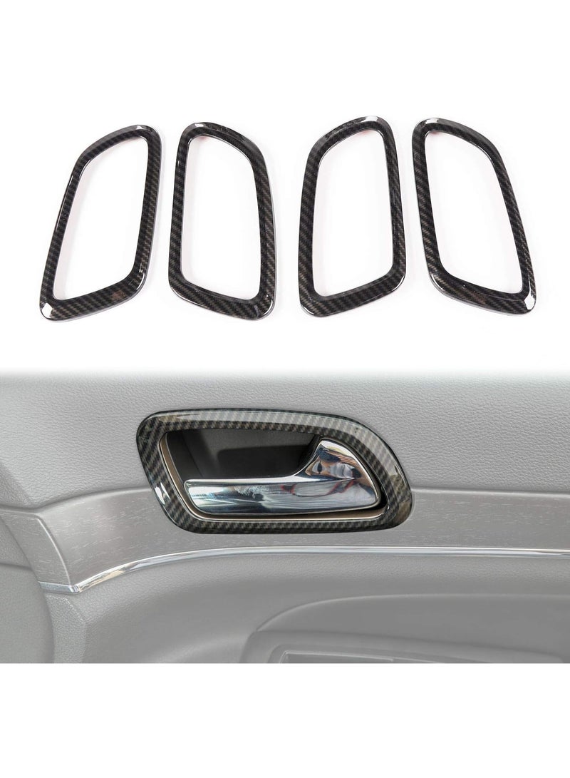 for Jeep Grand Cherokee Inner Door Handle Bowl Decoration Ring Trim Cover for Jeep Grand Cherokee 2011-2020, Interior Accessories (Carbon Fiber Grain) - Image 1
