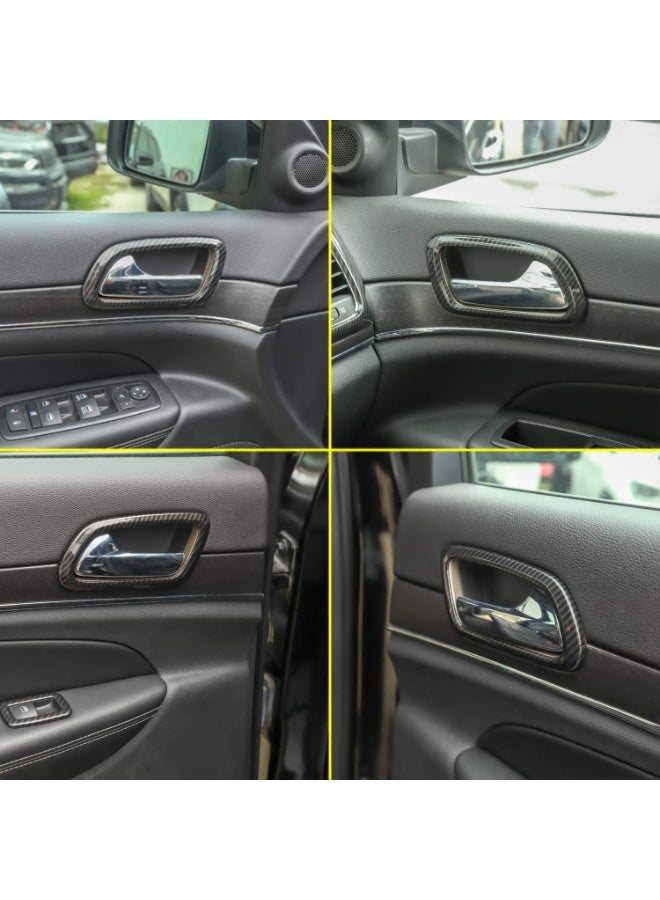 for Jeep Grand Cherokee Inner Door Handle Bowl Decoration Ring Trim Cover for Jeep Grand Cherokee 2011-2020, Interior Accessories (Carbon Fiber Grain) - Image 5