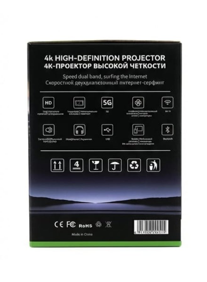 سمارت باري جهاز عرض سمارت باري HT5 بلس الذكي بنظام أندرويد - يدعم دقة 4K UHD، وواي فاي ثنائي النطاق 5G وبلوتوث، وألعاب مدمجة مع وحدتي تحكم لاسلكيتين، ونتفليكس، ويوتيوب، وجوجل بلاي، ومنفذ HDMI، ومنفذ USB، ومنفذ بطاقة TF - جهاز عرض - Image 5