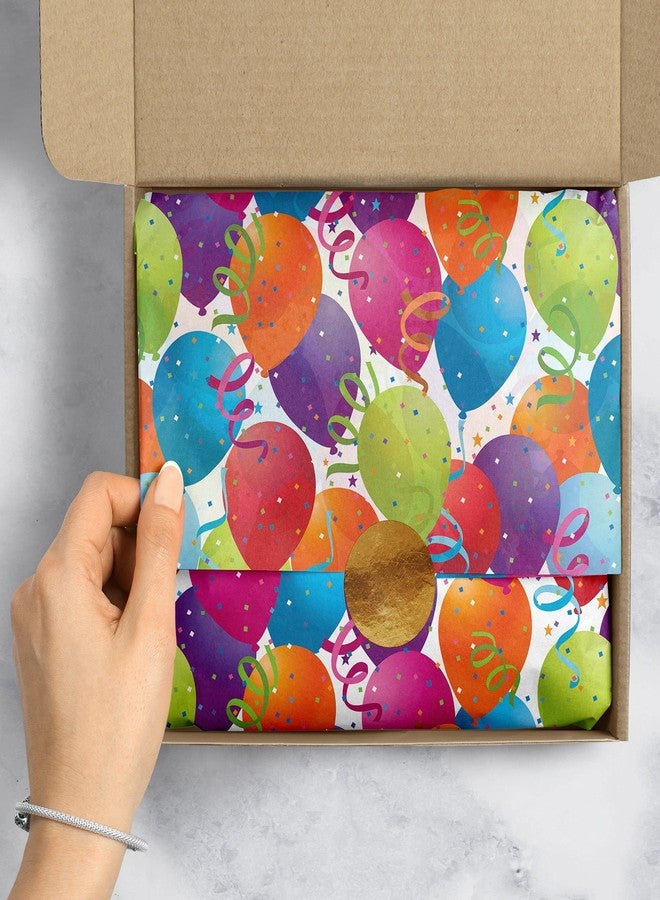 Jillson Roberts 20" x 30" Printed Birthday Gift Tissue, Balloon White (48 Folded Sheets) - Image 4