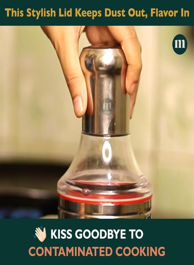 MARU Oil Dispenser 1 Litre Steel - Airtight Cap & Leakproof Design Oil Bottle, Mess-Free Storing & Pouring with Easy-Removeable Nozzle, One-Handed Grip for Effortless Cooking. - Image 4