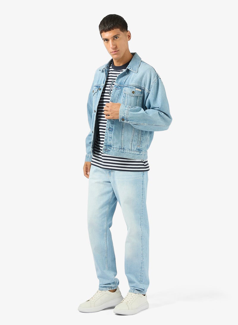 Calvin Klein Jeans Monogram Logo Stripe Relaxed T-Shirt - Image 4