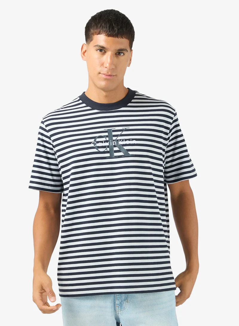 Calvin Klein Jeans Monogram Logo Stripe Relaxed T-Shirt