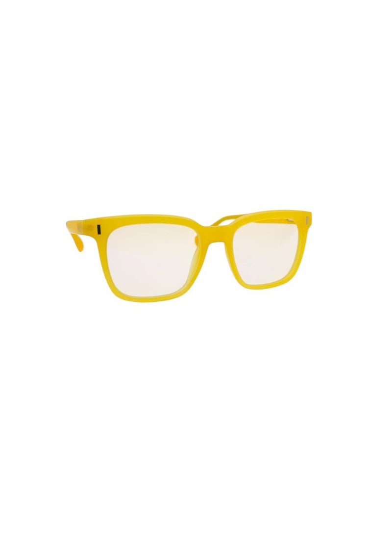 Modern Square Frame Optical Glasses, Yellow Rectangle Style, Clear Lens, Unisex Fashion Eyewear - Image 1