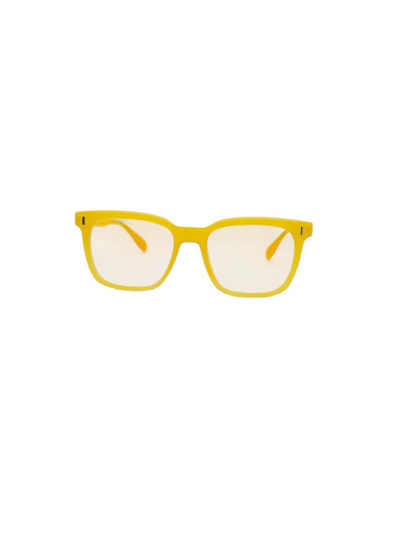 Modern Square Frame Optical Glasses, Yellow Rectangle Style, Clear Lens, Unisex Fashion Eyewear - Image 2