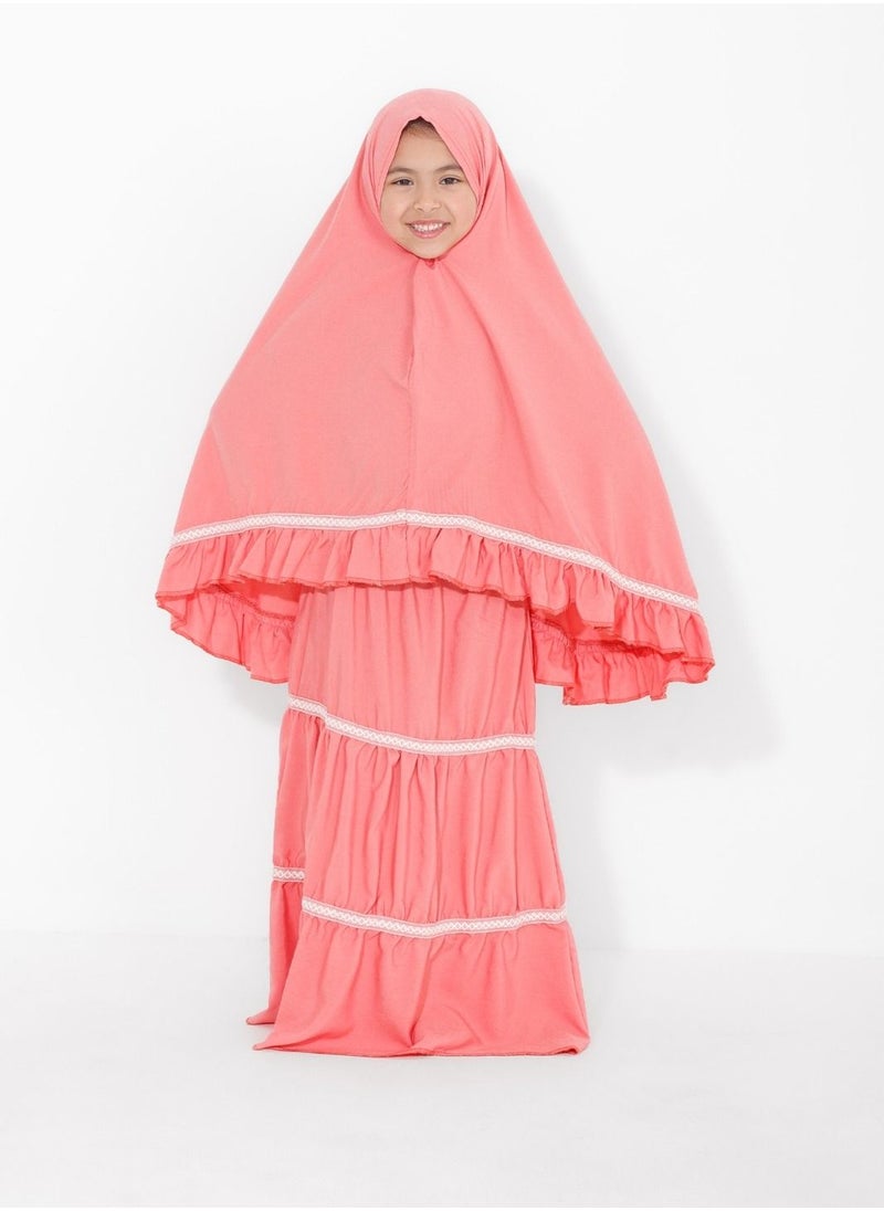 Elanesa  - Ruffle Prayer Set For Children Pink Color - Image 1