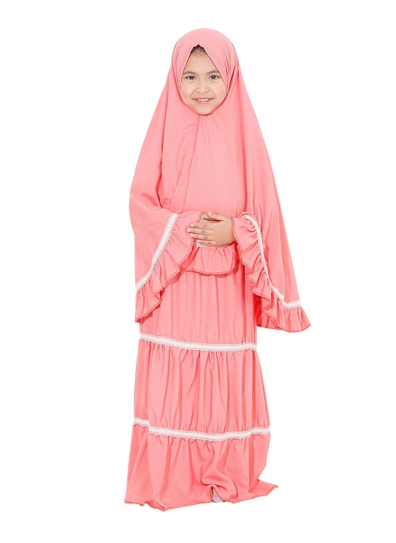 Elanesa  - Ruffle Prayer Set For Children Pink Color - Image 1