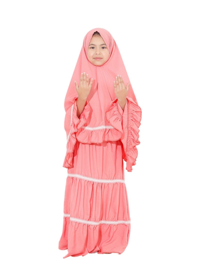 Elanesa  - Ruffle Prayer Set For Children Pink Color - Image 1
