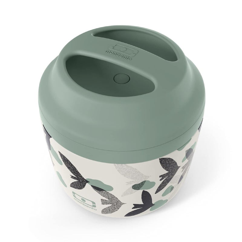 monbento  Insulated Lunch Box MB Element Birds  Leakproof and Insulated Container Keeps Food HotCold for Up to 10 Hours  For Work Lunch Packing  BPA Free  Food Grade Safe  Green