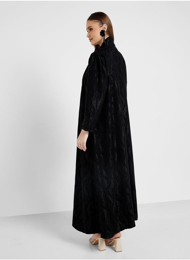 hayas closet Collared Flared Sleeve Abaya  - Image 2
