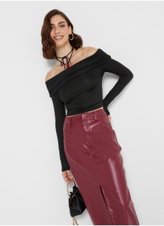 Ginger Off Shoulder Gather Detail Top  - Image 1