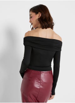 Ginger Off Shoulder Gather Detail Top  - Image 2