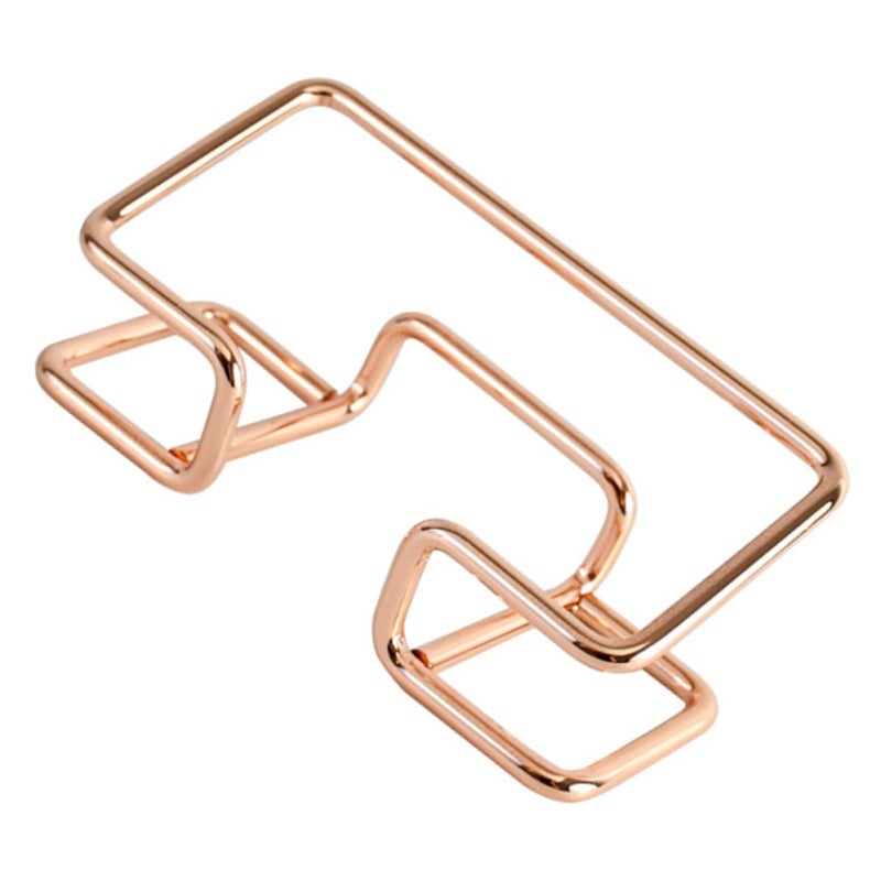 Rose Gold Metal Business Card Holder Desk Organizer Vertical Display Stand - Image 2
