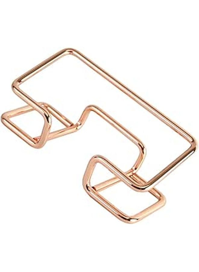 Rose Gold Metal Business Card Holder Desk Organizer Vertical Display Stand - Image 1