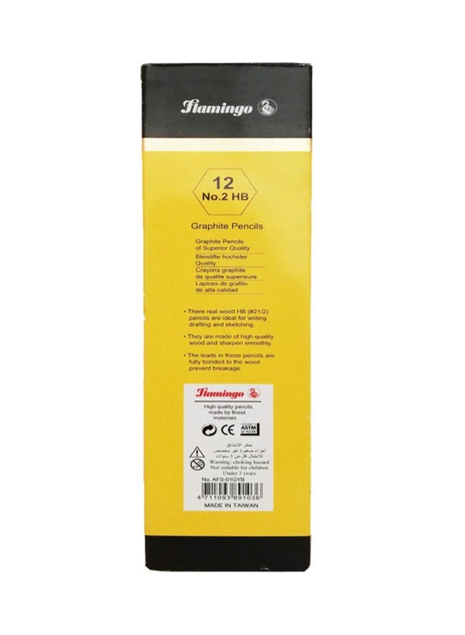 مجموعة أقلام رصاص مكونة من 12 قطعة باللون الأسود - Image 2