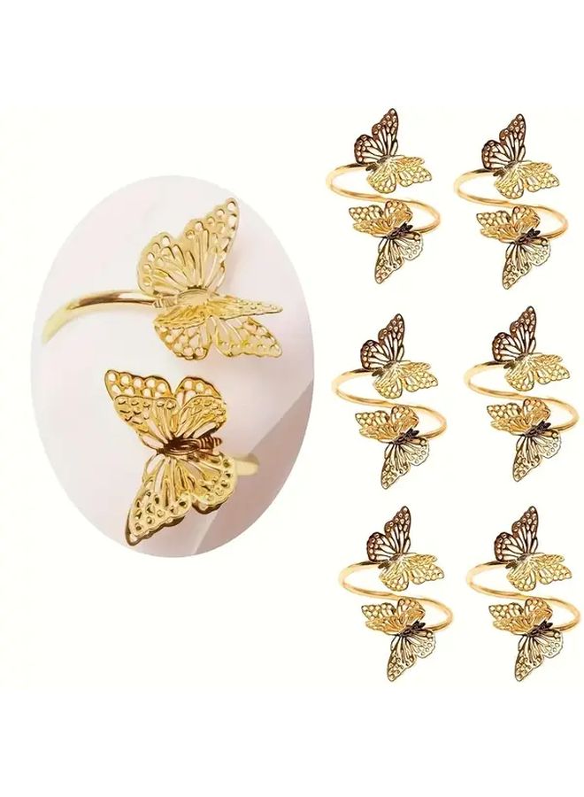 15 Pack Golden Butterfly Napkin Rings Elegant Metal Decor For Wedding Birthday Banquet - Image 5