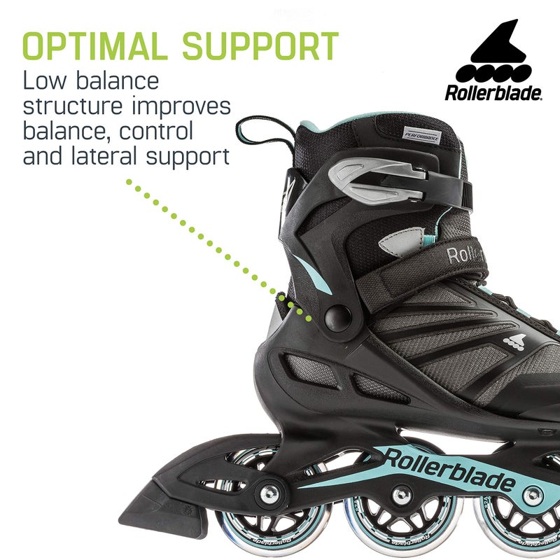ROLLERBLADE زلاجات رولر بليد زترابليد للنساء البالغات للياقة البدنية، أسود/أزرق فاتح، مقاس 10 للنساء في الولايات المتحدة - Image 5