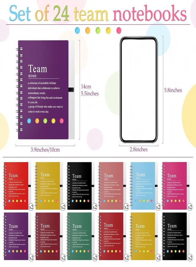 Feifeiya 24 Pcs Team Appreciation Gifts Bulk for Employee Inspirational Spiral Notebook with Sticky Notes Motivational Team Notebooks for Teacher Nurse Coworker Staff Christmas Gifts(Bright Color) - Image 2
