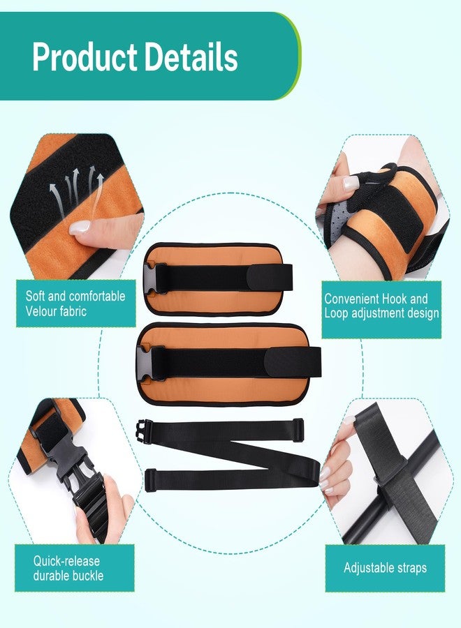 lefeke Patient Medical Restraints with Quick Release Buckles, Bed Restraints Belts for Wrists and Ankles, Limb Holder Movement Limited Ties for Hands and Legs-4Pcs (Orange) - Image 4
