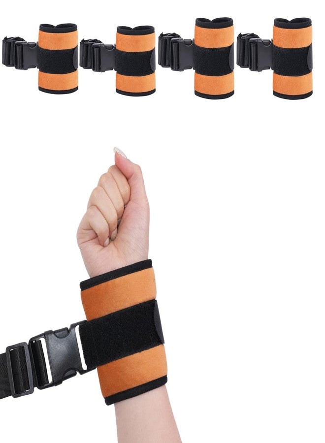 lefeke Patient Medical Restraints with Quick Release Buckles, Bed Restraints Belts for Wrists and Ankles, Limb Holder Movement Limited Ties for Hands and Legs-4Pcs (Orange) - Image 1