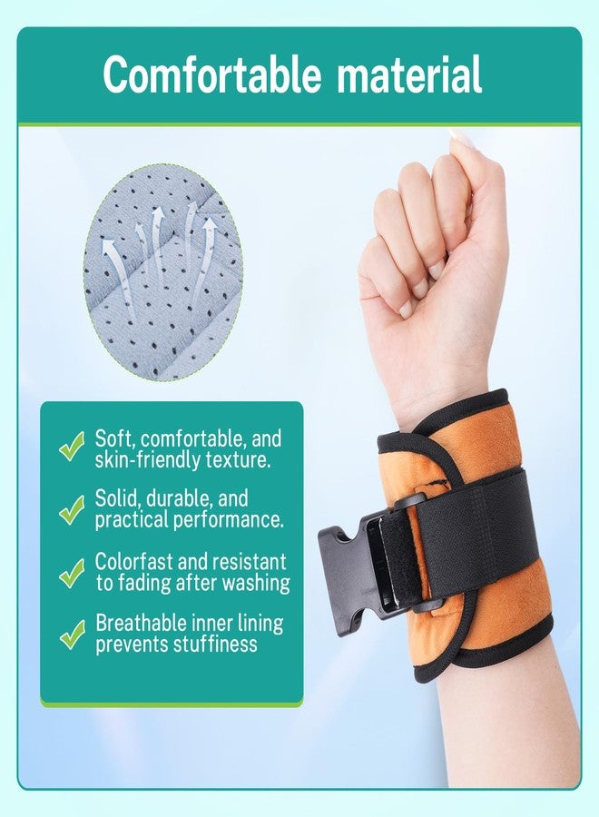 lefeke Patient Medical Restraints with Quick Release Buckles, Bed Restraints Belts for Wrists and Ankles, Limb Holder Movement Limited Ties for Hands and Legs-4Pcs (Orange) - Image 2
