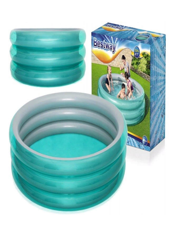 بست واي بيست واي حوض سباحة كبير ميتاليك 3 حلقات 201X53 سم -26-51043 - Image 1