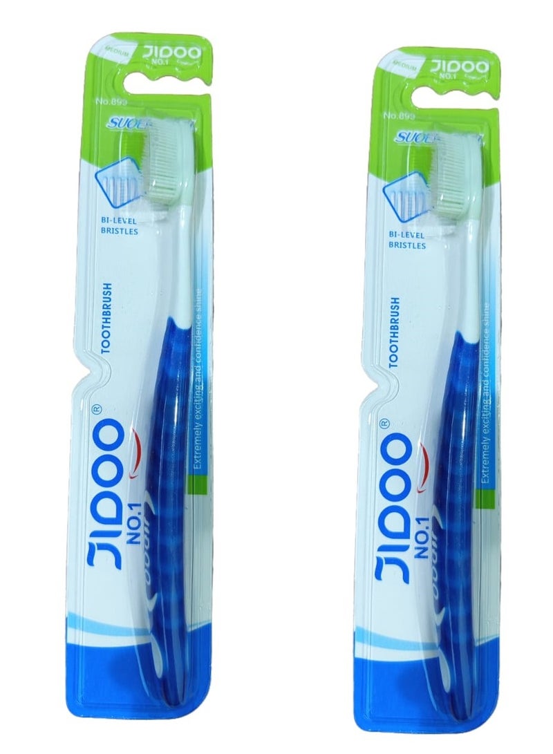 Generic 2 PIECECS OF Ultra Soft Medium Toothbrush Multicolor 
