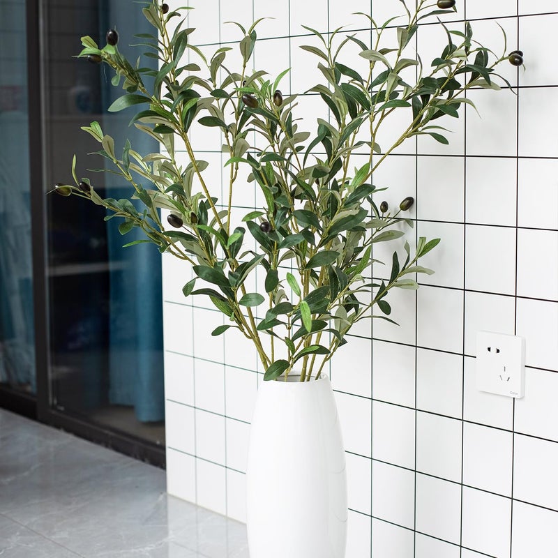 Heleze 39 Inch Artificial Olive Branch Greenery Stems Fake Plants with 222 Leaves for Vase Faux Olive Branches Home Decor Indoor 2PCS - Image 3