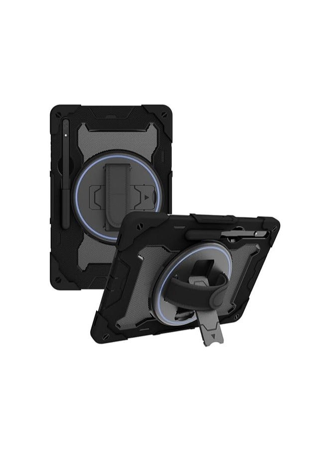 Case Compatible with Samsung Galaxy Tab S10 Ultra 14.6 Inch (2024), 360° Rotating Kickstand 3 in 1 Heavy Duty Shockproof Protective Cover with Hand/Shoulder Strap